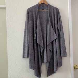 Barefoot Dreams Cozychic Lite Drape Front Cardigan Taupe Brown/Gray Size 1X
